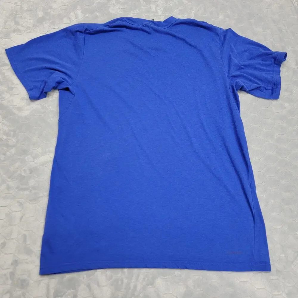 Adidas Aeroready Mens Large Blue Short Sleeve Athletic Training T-Shirt Tee
